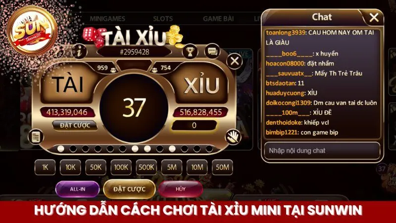 Hướng dẫn cách chơi Tài Xỉu mini tại Sunwin